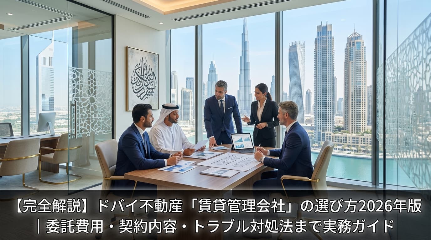 【完全解説】ドバイ不動産「賃貸管理会社」の選び方2026年版|委託費用・契約内容・トラブル対処法まで実務ガイド